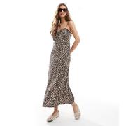 ONLY - Vestito lungo con stampa animalier-Marrone 38