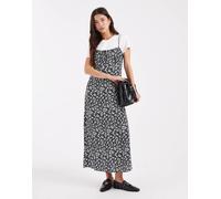 ONLY - Vestito midi a fiorellini con spalline sottili-Blu 38