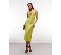 ONLY - Vestito midi verde chiaro con scollo ad anello 38