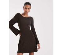 ONLY - Vestito skater corto in maglia marrone 42