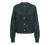 ONLY Women Short Cardigan | Longsleeve V-Neck Cardigan Knitted Basic | Stretch Sweater ONLCAROL, Colore:Verde Scuro, Taglia:L