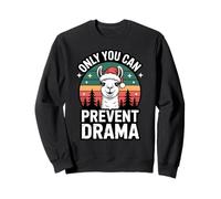 Only You Can Prevent Drama Funny Camping Christmas Llama Felpa