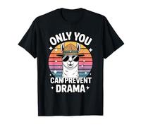 Only You Can Prevent Drama Funny Camping Ranger Llama Maglietta