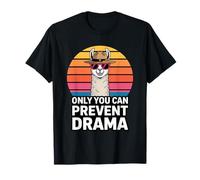 Only You Can Prevent Drama Funny Camping Ranger Llama Maglietta