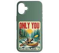 Only You Can Prevent Wildfires Smokey Bear Kayak Paddling Custodia per iPhone 16 Plus