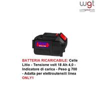 Only1 Excel Elettrosega 18v Barra Cm.15 Con Batteria Litio E Caricabatteria