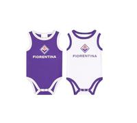 Only4fan srl ACF Fiorentina Set 2 Body Canottiera Biancheria Contenitiva per Bambino e Neonato, Bianco, 0-3 Mesi Unisex-Bimbi