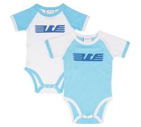 Only4fan srl SS Lazio Set 2 Body Manica Corta Modellante, Bianco, 0-3 Mesi Unisex-Bimbi
