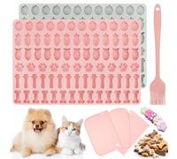 Onlyesh 2 Pezzi Stampi in Silicone, Stampo Riutilizzabile in Silicone, con Raschietto per Pasticceria e Spazzola da Cucina, per Fare Biscotti per Cani, Cioccolato, Dolci