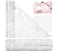 Onlyesh Runner da Tavolo 28 cm × 20 m, in Argento Lucido, Decorazioni tovaglia in Poliestere con Strato di Pellicola Dorata, per Matrimoni, Feste, Compleanni, Natale, Pasqua