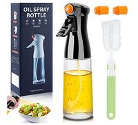 Onlyesh Spruzzino Olio per Friggitrice Aria, 200ml Nebulizzatore Olio, Olio Spray per Friggitrice Ad Aria con Bottiglie Pennello, 2 Ugello di Ricambio, per BBQ, Insalata, Pane di Cottura (1)