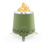 Onlyfire 16,5 cm Braciere Senza Fumo da Tavolo, Focolare Portatile con Staffa per Vaso e Borsa da Trasporto, Bruciatura a Legna e a Pellet, per Campeggio all'aperto Patio, Acciaio Inox, Verde