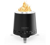 Onlyfire 16,5 cm Braciere Senza Fumo da Tavolo, Focolare Portatile con Staffa per Vaso e Borsa da Trasporto, Bruciatura a Legna e a Pellet, per Campeggio all'aperto Patio, Acciaio Inox, Nero