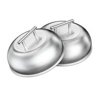 onlyfire 2 Pezzi Coperchio per Hamburger, Copertura per Barbecue in Acciaio Inox per Griglia e Campeggio All'aperto, Cupola per La Fusione del Formaggio, 23×23×7 cm