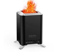 Onlyfire 20 cm Quadrato Braciere Senza Fumo da Tavolo, Focolare Portatile con Staffa per Vaso e Borsa da Trasporto, Bruciatura a Legna e a Pellet, per Campeggio all'aperto Patio, Acciaio Inox, Nero