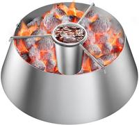 onlyfire BBQ Whirlpool in Acciaio Inox con Serbatoio d'Acqua per Weber 47/57/67 CM Kettle Grill e Weber Smokey Mountain, Cestello per Carbonella per Big Green Egg&Kamado