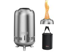 onlyfire Braciere Senza Fumo con Borsa di Trasporto, Focolare da Tavolo, Camino a Legna e a Pellet per Il Campeggio All'aperto Tailgating Patio Backyard, Argento