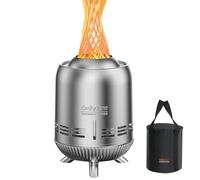 Onlyfire Braciere Senza Fumo con Borsa di Trasporto, Mini Focolare da Tavolo, Camino a Legna e a Pellet per il Campeggio All'aperto Tailgating Patio Backyard, Argento