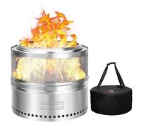 Onlyfire Braciere Senza Fumo con Fori, A Fuoco di Legna, Focolare Portatile in Acciaio Inox per Falò All'aperto con Borsa di Trasporto per il Campeggio, Barbecue, Patio, La Spiaggia, Ø 50 cm