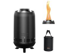 Onlyfire Braciere Senza Fumo da Tavolo, Focolare da Tavolo con Borsa di Trasporto, Camino a Legna e a Pellet per il Campeggio All'aperto Tailgating Patio Backyard, Nero
