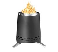 Onlyfire Braciere Senza Fumo da Tavolo, Focolare Portatile con Staffa per Vaso e Borsa da Trasporto, Bruciatura a Legna e a Pellet, per Campeggio all'aperto Tailgating Patio, Acciaio Inox, Nero