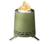 Onlyfire Braciere Senza Fumo da Tavolo, Focolare Portatile con Staffa per Vaso e Borsa da Trasporto, Bruciatura a Legna e a Pellet, per Campeggio all'aperto Tailgating Patio, Acciaio Inox, Verde