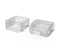 Onlyfire Cestello per Girarrosto in Acciaio Inossidabile da 2 Pezzi Combinata, Cestello Universale per Barbecue, per La Maggior Parte Delle Grill a Carbone e a Gas, Quadrato+Rotondo