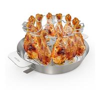 onlyfire Coscia di Pollo Rack con Vaschetta Raccogli per Sistema BBQ Weber Gourmet, Supporto per Barbecue in Acciaio Inox