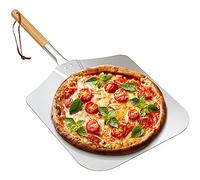 onlyfire Grande pala per pizza in alluminio, con manico in legno, 30,5 x 35,6 cm, per cuocere pizza fatta a mano, 71,1 cm complessivamente, per qualsiasi forno per pizza all'aperto o interno