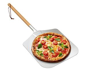 onlyfire Grande pala per pizza in alluminio, con manico in legno, 30,5 x 35,6 cm, per cuocere pizza fatta a mano, 91,4 cm complessivamente, per qualsiasi forno per pizza all'aperto o interno
