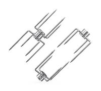 onlyfire Kit di Forchette per Pollo da Girarrosto per Barbecue, Forchetta per Girarrosto a 8 Punte a Doppia estremità+Fermagli per Spiedo Girevole per Carne a 4 Punte (2 Pezzi)