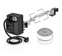 Onlyfire - Kit girarrosto in acciaio inox con motore rotisery resistente e accessori, adatto a grandi dimensioni XLarge BGE | Kamado Joe Classic | Pit Boss | & Other griglia in ceramica