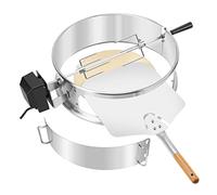 onlyfire Kit Pizza in Acciaio Inossidabile con Girarrosto, per Arrostire Il Pollo e Cucinare la Pizza per Griglia a Carbone Weber Diametro 47 e Altre Griglie a Carbone da 47 cm