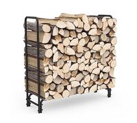 Onlyfire Portalegna da Esterno in Metallo, Magazzini per Tronchi Pesanti da Esterno/Interno, Portaceppi per La Conservazione Della Legna del Caminetto,124.4×34.3×122.4 cm