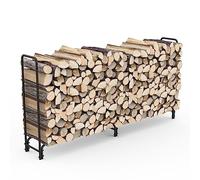 onlyfire Portalegna da Esterno in Metallo, Magazzini per Tronchi Pesanti da Esterno/Interno, Portaceppi per La Conservazione Della Legna del Caminetto,243.8×34.3×122.4 cm