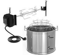 onlyfire Set Sistema di Cottura con Camera di Affumicatura e Girarrosto per Barbecue per per Griglia a Carbone Weber da 57cm