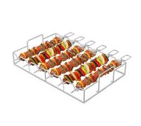 onlyfire Spiedini e Griglie Set in Acciaio Inox ，Barbecue Kebab per Cottura su Gas o Griglia a Carbone