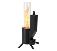 Onlyfire Stufa a Pellet da Tavolo con Tubo in Vetro | Riscaldatore da Esterno a Pellet per Giardino, Terrazza e Tavolo, Vista Panoramica a 360°, Autonomia di Circa 1 Ora