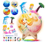 ONLYFUN Kit Creativo Luci di Luna per Bambini, Regalo Sirena per Ragazze, Decorazioni di Compleanno DIY con Sirena Luci da Giardino, Attività Artistica per Ragazze dai 6 ai 12 anni