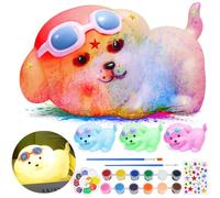 ONLYFUN Kit di Pittura per Cani Fai-da-Te - per Ragazze e Compleanni, Lampada 3D per Cani da Colorare e da Usare come Luci Notturne, Giocattolo Ideale per Bambini dai 3 ai 12 Anni