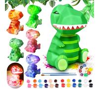 ONLYFUN Kit pittura fai da te dinosauri, Giocattolo dinosauri, set creativo per bambini, lampada dinosauri 3D da dipingere e luce notturna, attività manuale per ragazze da 6 a 12 anni