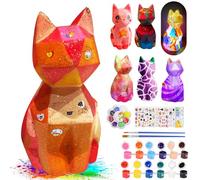 ONLYFUN Set di pittura per gatti luminosi - gatto 3D luminoso, set artistico creativo con adesivi per gatti 3D, materiale artistico, set creativo per bambini, per età 3 4 5 6 7 8 9 10 11 12 anni