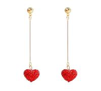 ONLYJUMP Orecchini a forma di cuore rosso da donna, delicati orecchini a forma di cuore con pesca rossa intrecciata, orecchini unici con lettera d'amore, Grande, Lega di acciaio, Non pietra preziosa