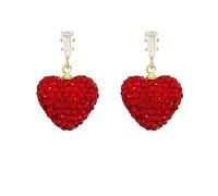 ONLYJUMP Orecchini a forma di cuore rosso da donna, delicati orecchini a forma di cuore con pesca rossa intrecciata, orecchini unici con lettera d'amore, Grande, Lega di acciaio, Non pietra preziosa