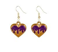 ONLYJUMP Orecchini a forma di fiamma colorata placcati in oro 14 carati per le donne punk fuoco cuore bruciante orecchini trasparenti divertenti geometrici in lega orecchini a fiamma moda, Large, Lega