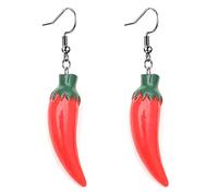 ONLYJUMP Orecchini a forma di peperoncino rosso per donne e ragazze, carini, divertenti, realistici, simulazione di cibo vegetale, in resina, pendenti a goccia