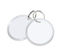 ONLYKXY 60 etichette rotonde di carta con anello apribile per portachiavi, identificatori universali per bagagli, con bordo in metallo, vuote, codificate, da appendere per casa, ufficio (bianco, 3,8