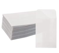 ONLYKXY 60 sacchetti di carta bianca traslucida mini sacchetti di carta pergamena trasparente per monete, gioielli, anelli, etichette, foto, collane, orecchini, accessori (5 x 7 cm)