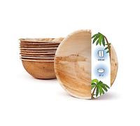 onlyleaf Palmware - Ciotole da Tavola monouso rispettose dell'ambiente di foglie di palma I 25 pezzi Ciotola di foglie di palma rotonda 425ml Ø15cm I Ciotola di insalata - Ciotola di zuppa