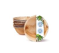 onlyleaf Palmware - Ciotole da Tavola monouso rispettose dell'ambiente di foglie di palma I 50 pezzi Ciotola di foglie di palma rotonda 275ml Ø13,5cm I Ciotola di insalata - Ciotola di zuppa